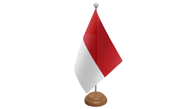 Indonesia Small Flag with Wooden Stand